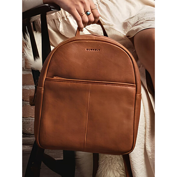 Trendy kožený batoh Burkely Terra - koňak 21683093