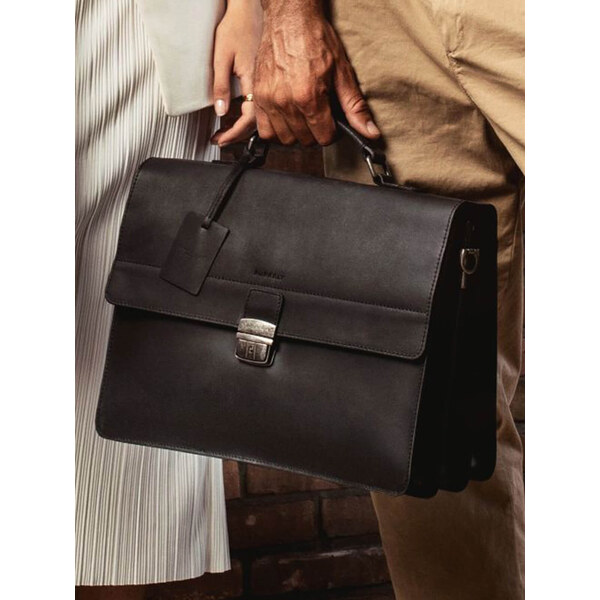 Pánska kožená aktovka Burkely Dean - čierna 21219668