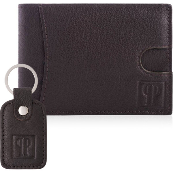 PAOLO PERUZZI Pánska darčeková súprava, kožená peňaženka a kľúčenka | 60688614