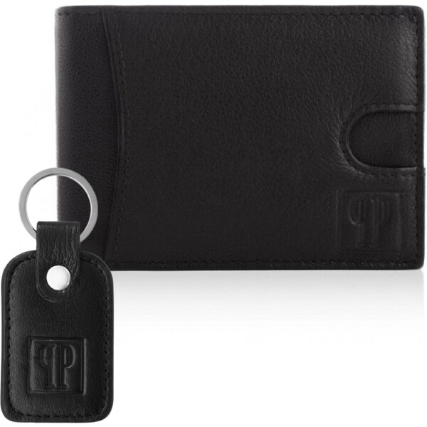 PAOLO PERUZZI Pánska darčeková súprava, kožená peňaženka a kľúčenka | 60688615