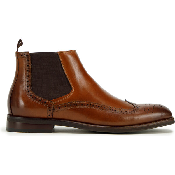 Wittchen Pánske perforované klasické kožené členkové topánky hnedé 99 57678152