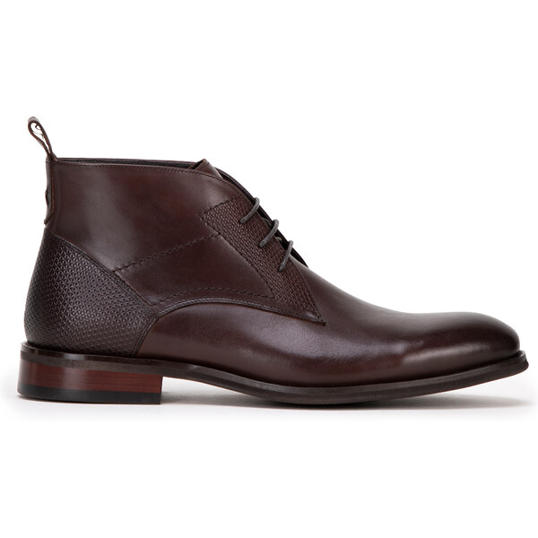 Wittchen Pánske členkové kožené topánky s vložkami tmavohnedé 99-M-502 57678154