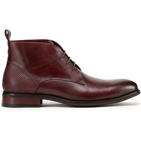 Wittchen Pánske kožené členkové topánky s vložkami bordové 99-M-502-3 57678165