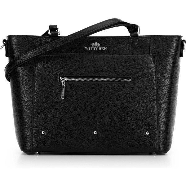 Čierno-strieborná dámska shopper kabelka Wittchen 100-4E-607-1S 66066268