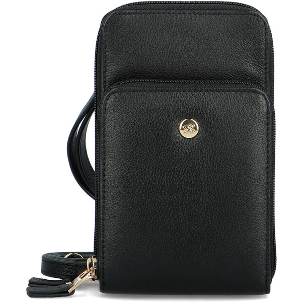 Malá dámska kožená crossbody kabelka čierna - Hexagona Vuera čierna 60700839