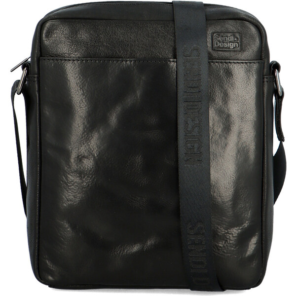 Pánska kožená crossbody taška čierna - SendiDesign Bruno čierna 60700843
