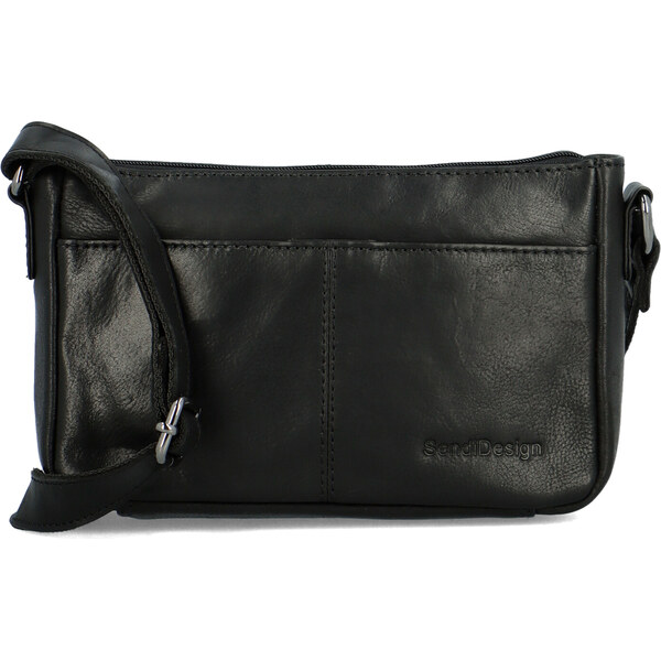 Dámska kožená kabelka cez rameno čierna - SendiDesign Kristany čierna 60700850