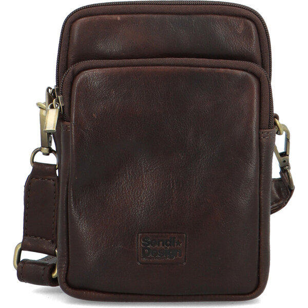 Pánske kožené crossbody vrecko tmavohnedé - SendiDesign Huron hnedá 60700852