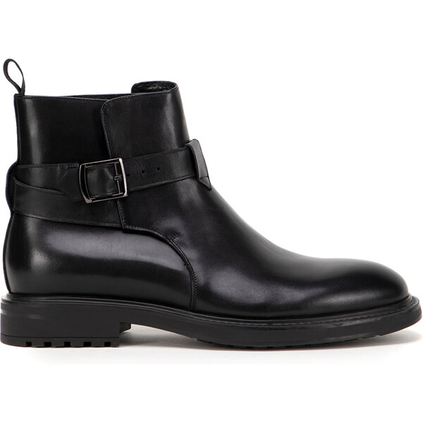 Wittchen Pánske kožené členkové topánky s prackou čierne 99-M-511-1 57678096