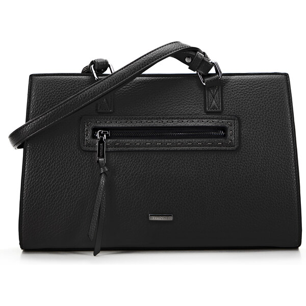 Wittchen Damska torba z dekoracyjnym obszyciem czarna 99-4Y-708-1 66066128