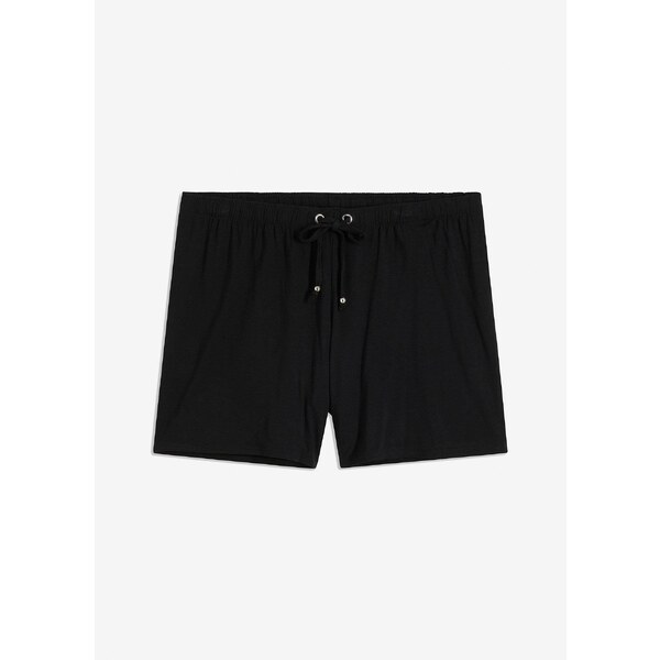 bonprix Plážové šortky z padavého viskózového mixu, farba čierna 44925568