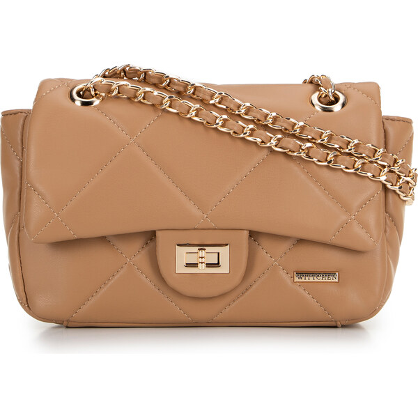 Wittchen Crossbody z ekokože s geometrickým prešívaním béžová 99-4Y 66066214