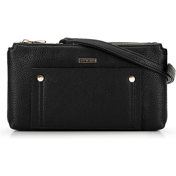 Wittchen Dvojkomorová crossbody kabelka s vreckom čierno-zlatá 66066538
