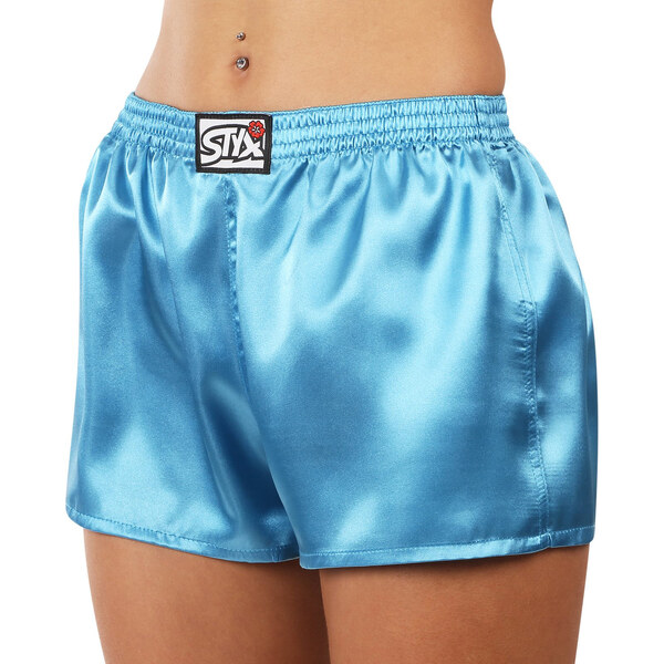 Dámske trenky Styx klasická guma saténové modré (L967) 29021280