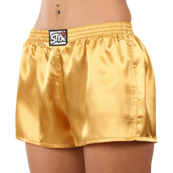 Dámske trenky Styx klasická guma saténové zlaté (L685) 18120520