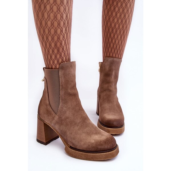 Boto Semišové topánky na stĺpiku hnedej lemar liresa 64630948