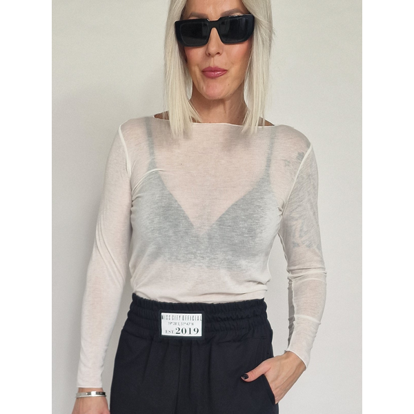 Voga Móda Smotanové tričko s kašmírom CASH 60741047