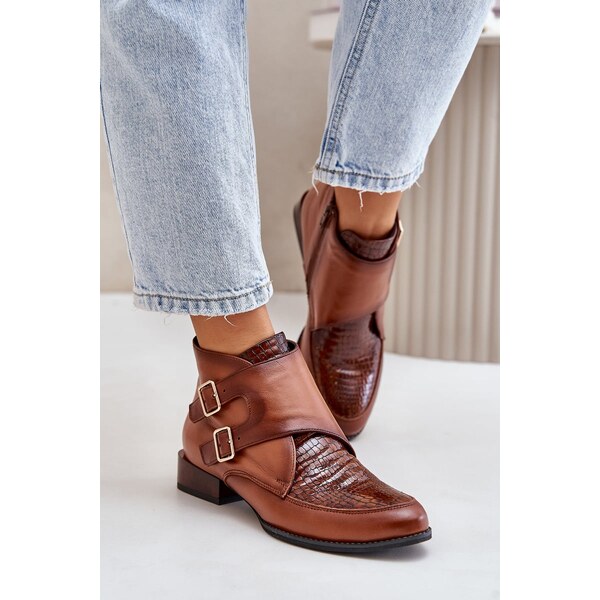 Dámske kožené topánky na Post Maciejka Brown 04492-98 60728513