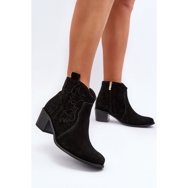 Zazoo 3426 Dámske Semišové Kowbojky Čierne 60728835