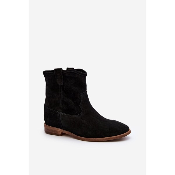 Zazoo 2326 Zamszové Dámske Nazúvacie Čierne Topánky 60729664