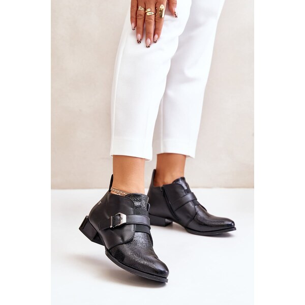 Kožené Nízke Čižmy Na Zips Maciejka 60731049