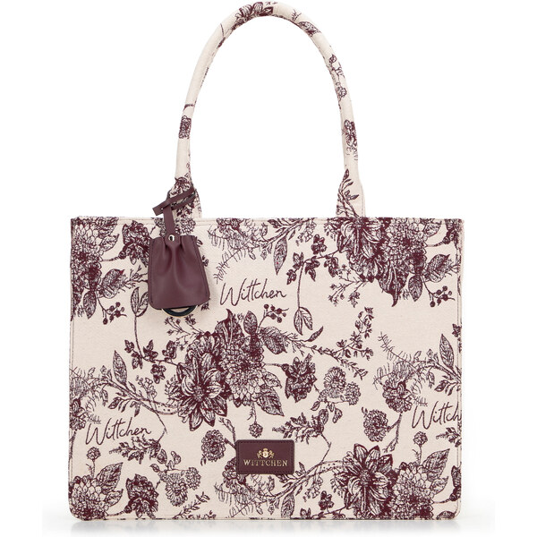Wittchen Dámska žakárová shopper kabelka so vzorom bordovo-béžová 99 66066321