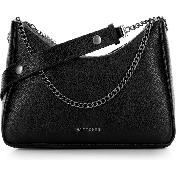Wittchen Dámska kožená kabelka typu bagetka čierno-grafitová 100-4E 66066299