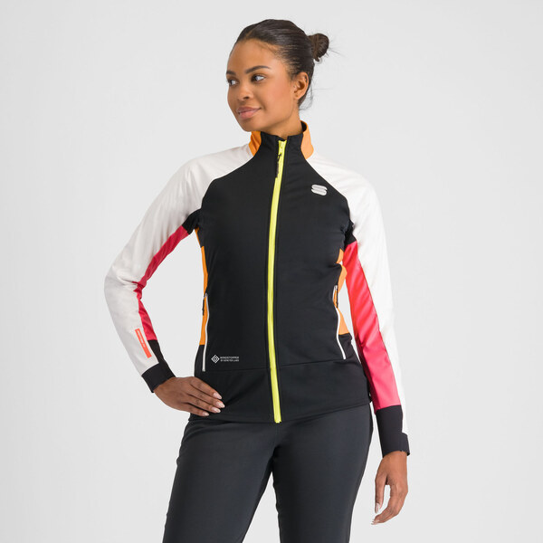 Sportful APEX dámska bunda black/white/yellow/pink 60745299