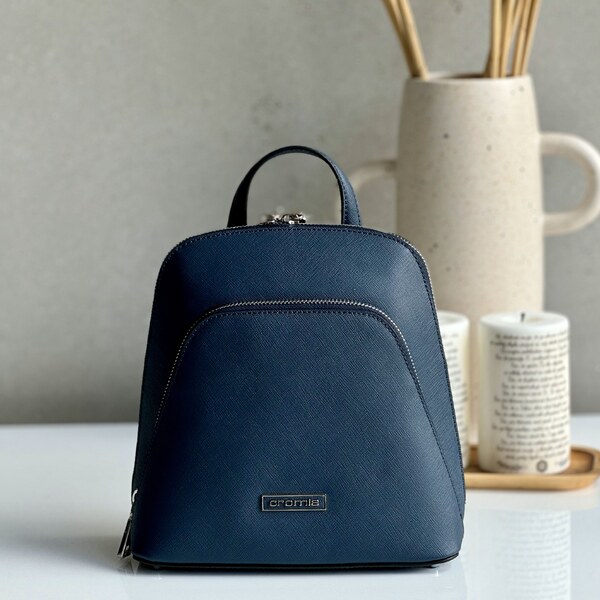 Kožený ruksak CROMIA Perla 2009 mini modrý 60677004