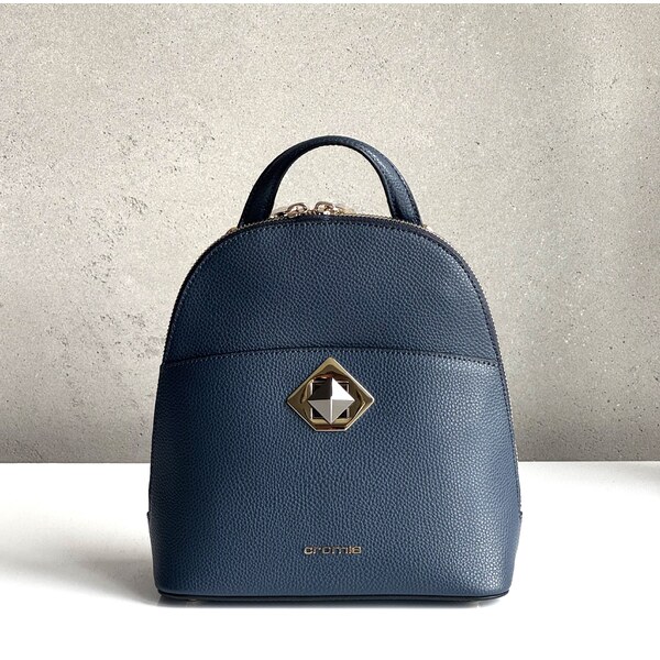 Kožený ruksak CROMIA Mina mini 2012 modrý 60677020