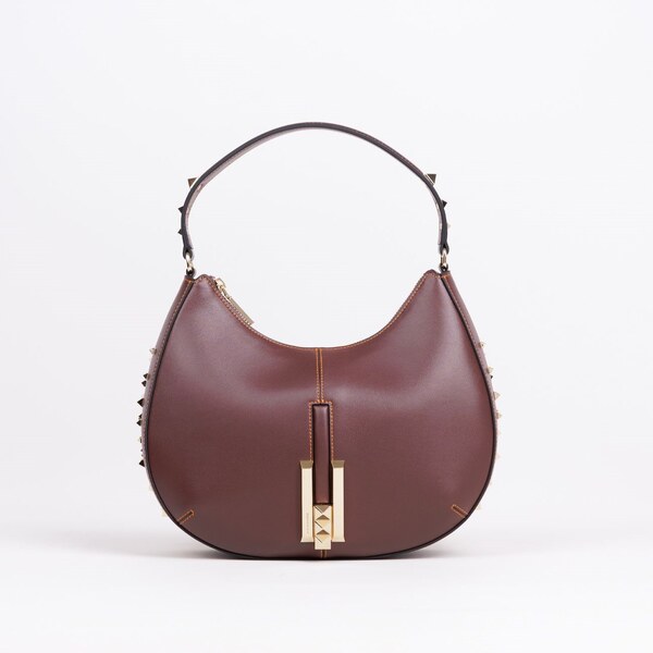 Kožená kabelka CROMIA Micol gaštanová 60677022