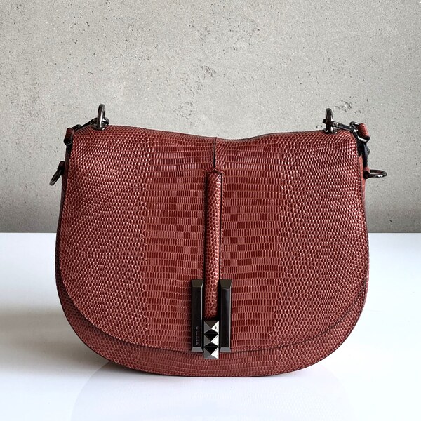 Kožená kabelka CROMIA Judy tehlová 60677039