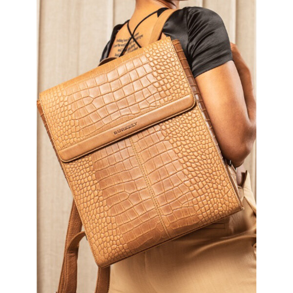 Trendy kožený batoh Burkely Lenke - béžová 50100384