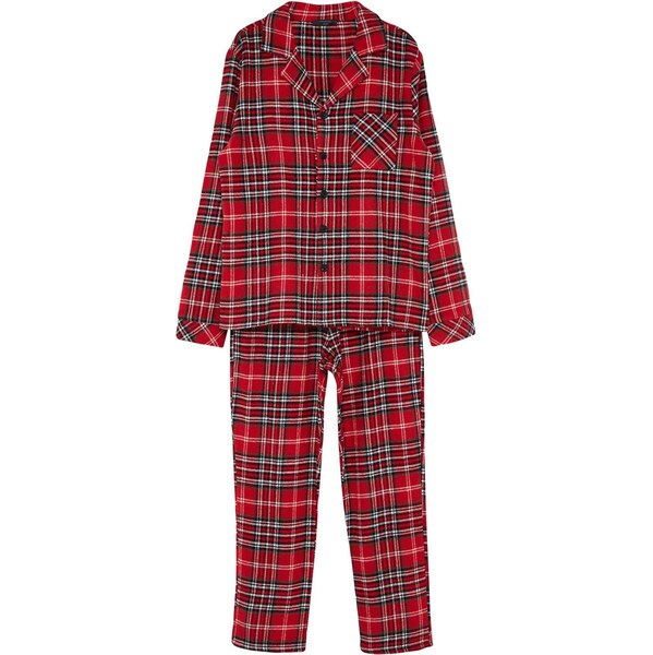 Trendyol Dlhé pyžamo červená / čierna / biela 60918083