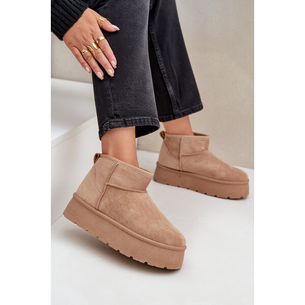 Boto marka niezdefiniowana Dámske Snehové Topánky Na Platforme Tmavo 60877018