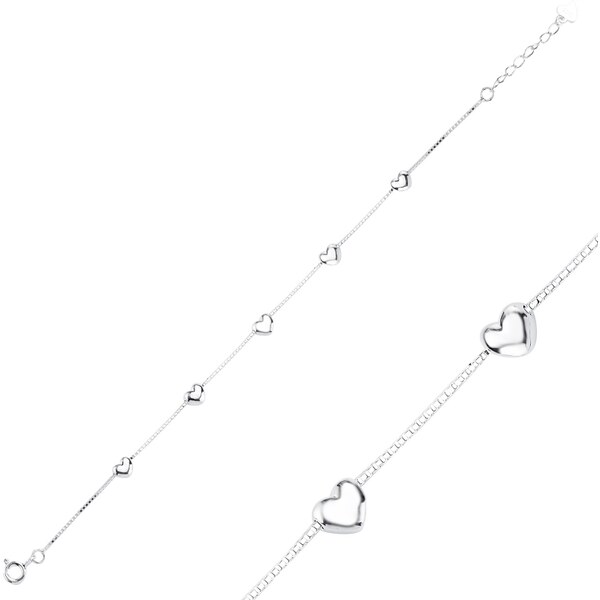 Olivie Stříbrný srdíčkový náramek 9617 64763502