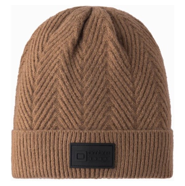 Ombre Clothing Zimná svetlo hnedá pánska čiapka V4 ACWH-0122 60780640