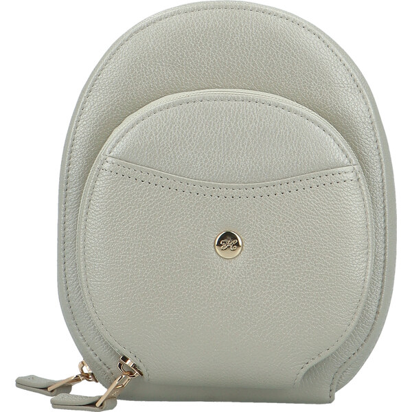 Malá dámska kožená crossbody kabelka strieborná - Hexagona Vuerix 60801302