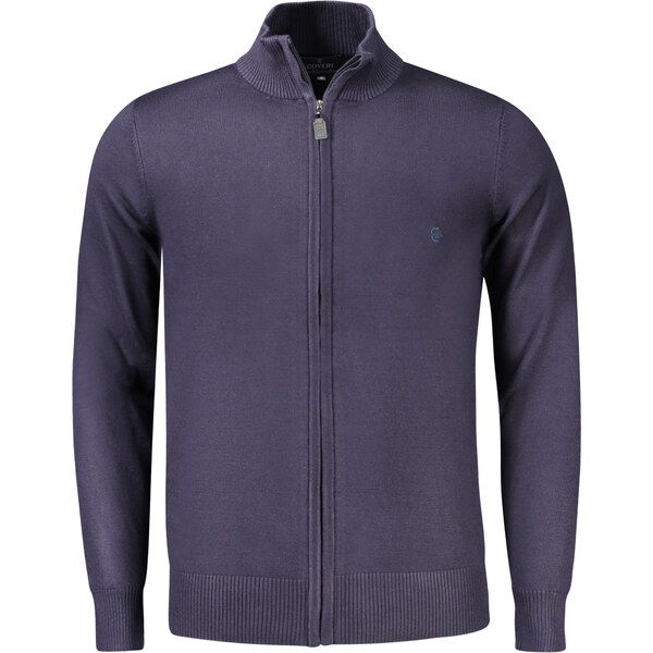 COVERI MOVING Pánsky modrý sveter na zips 64709323