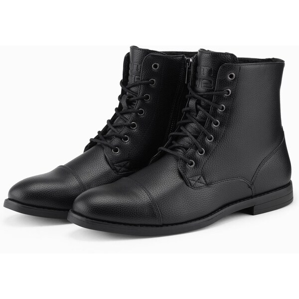 Ombre Mens eco leather shoes with insulated high upper - black 64785766