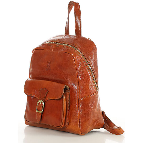 MARCO MAZZINI Elegantný dámsky batoh z prvotriednej kože | koňak PL67b 60808235