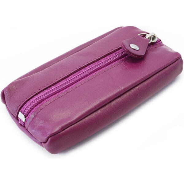 Arwel Fuchsiová kožená kľúčenka so zipsovým vreckom 619-2418-36 60828964