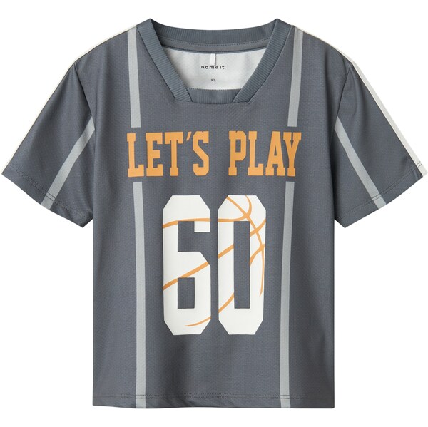 NAME IT Tričko NMMTEKLAN sivá / tmavosivá / oranžová / biela 60909195