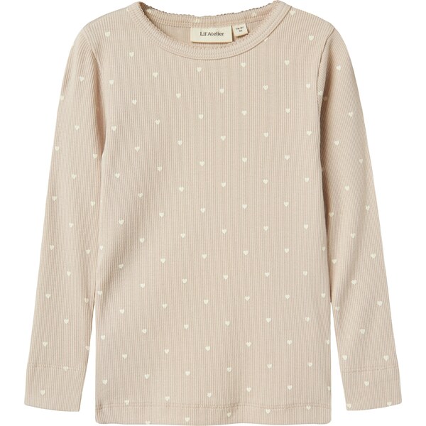 NAME IT Tričko NMFGago sivobéžová / biela 60909181