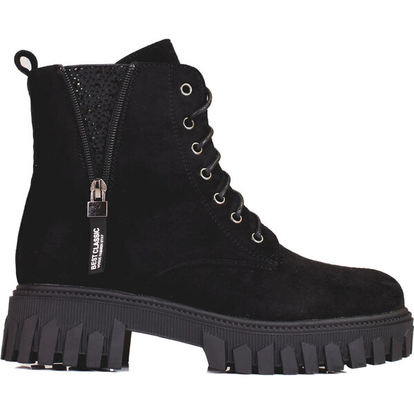 Goodin Dámske čierne členkové topánky na šnurovanie GD-FL2044A-B 61532722