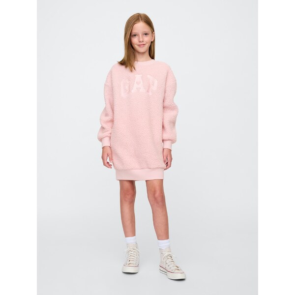 GAP Childrens sweatshirt oversize sherpa dress with logo - Girls 60834956