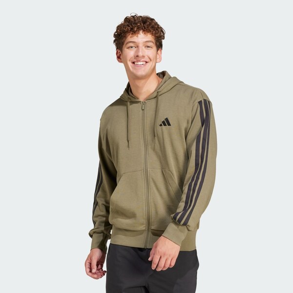 Adidas Mikina s kapucňou Essentials 3-Stripes French Terry Full-Zip 60840064