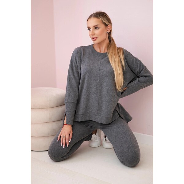 Kesi Set with an oversized blouse made of graphite 60729349