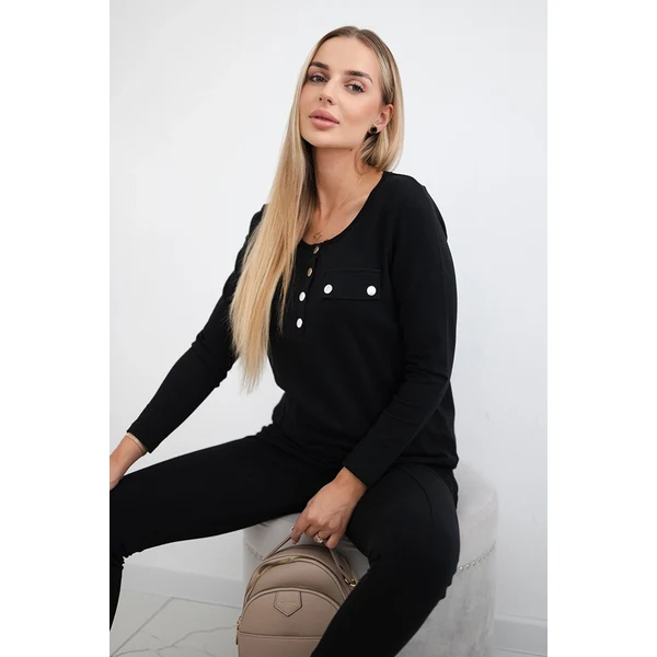 Kesi Set with a neckline with black snaps 60731212