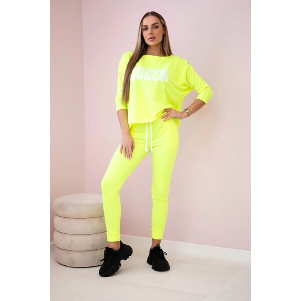 Kesi Set with yellow neon Queen print 60729524